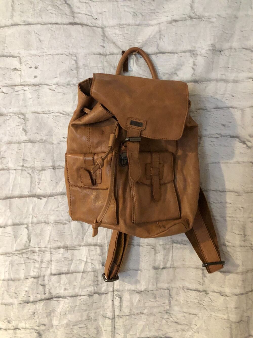 Spikes And Sparrows Leather Backpack Bag Honey Brown